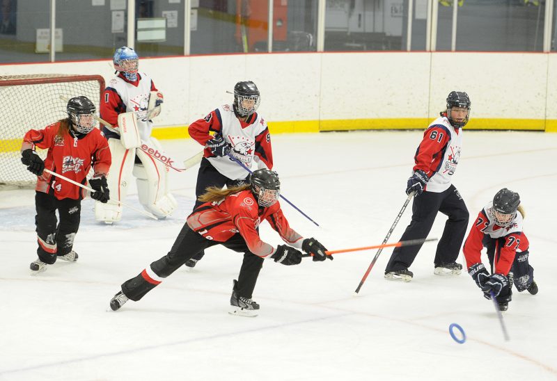 L'ambiance était à son comble, lors de la partie de la saison régulière de la Ligue Nationale de Ringuette (LNR) opposant La Rive-Sud contre Le Royal de Bourassa.