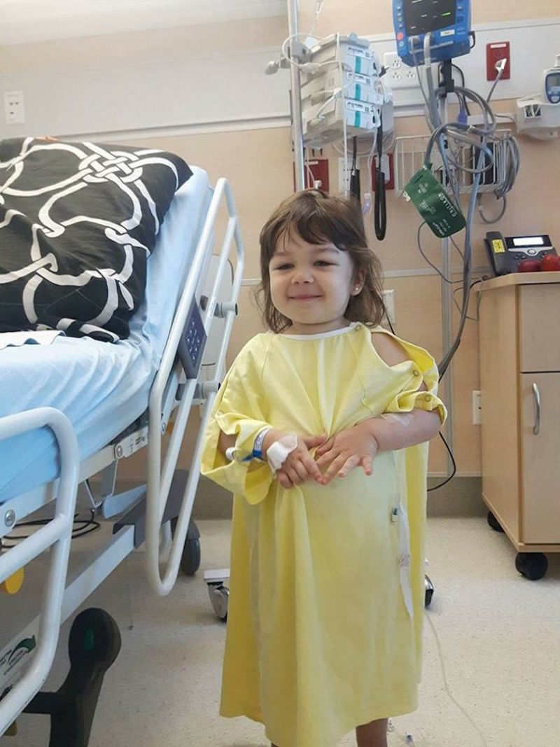 La petite Amy souffre d’une leucémie myéloïde aiguë. Photo: gracieuseté