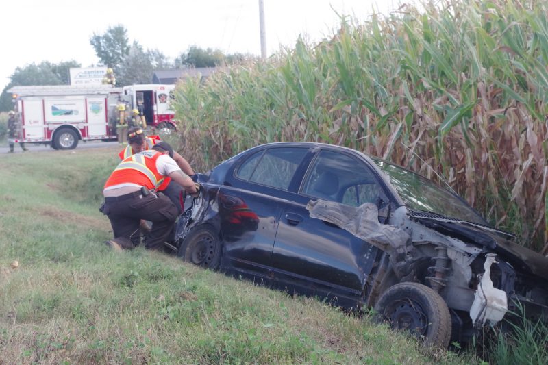 Accident sur le chemin Benoit. Photo: Dominique Saint-Pierre