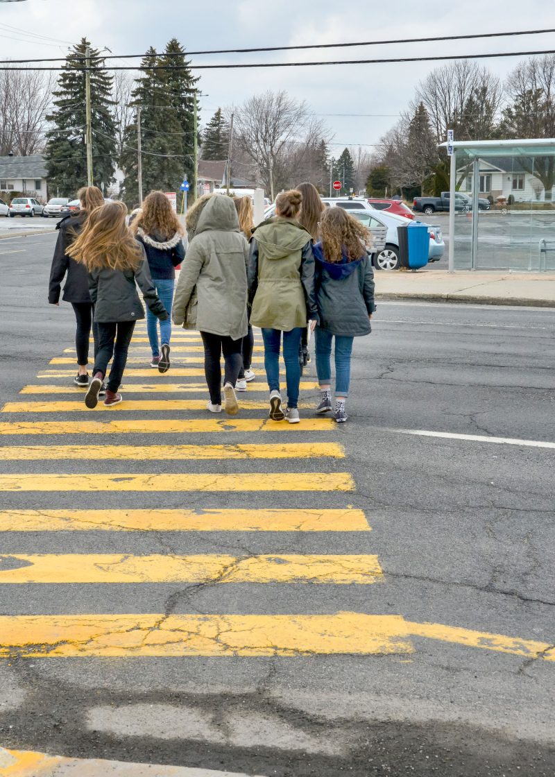 La traverse piétonnière de l’intersection Maple/116. Photo: François Larivière